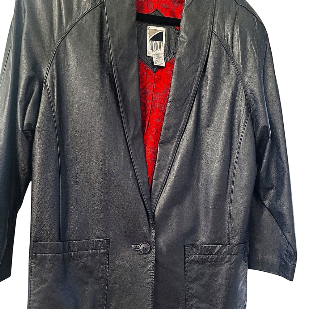 Vintage  rapport 100% leather blazer size Med
